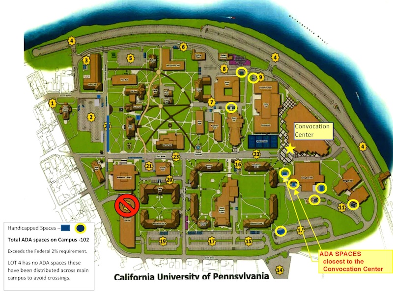 Cal U Campus Map Cal U Ada Near Convctr 2017mar 3x4 First Wcpa